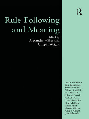 cover image of Rule-following and Meaning
